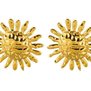 gold sun post earrings