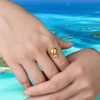 Hand Model Wearing Gold Waterproof Ring