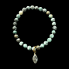Green Beaded Bracelet on Elastic