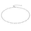 Silver Paperclip Chain Waterproof Necklace