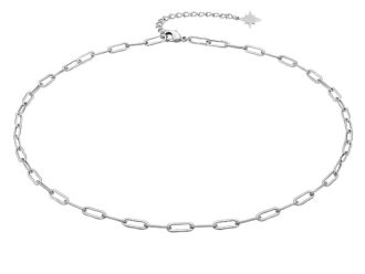Silver Paperclip Chain Waterproof Necklace
