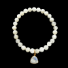 White Gemstone Bracelet With Rainbow Moonstone Charm