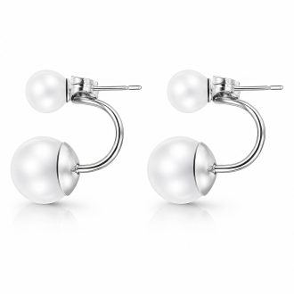 Pearl and Silver Waterproof Earrings by Chelsea Bond