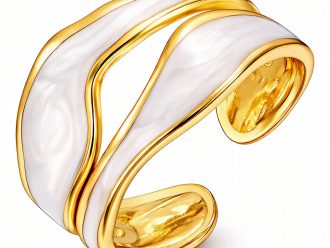 Gold and White Waterproof Ring