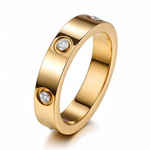 Waterproof Ring with Crystals