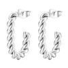 Waterproof silver earrings with posts.