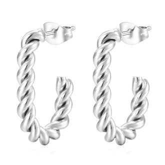 Waterproof silver earrings with posts.