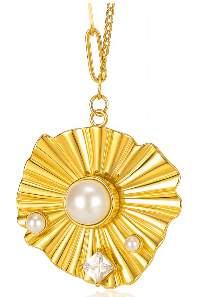 Gold Medallion Waterproof Necklace - Chelsea Bond Jewelry
