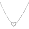Silver crystal heart waterproof necklace.