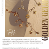 Wholesale gold charm bracelet for spa and resort retail over laid on sand background.