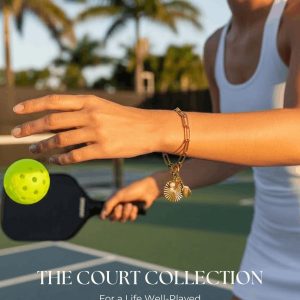 Bermuda Charm Link Bracelet – Pickleball Paddle & Starburst