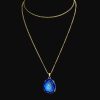 One-of-a-Kind Blue Agate Druzy Geode Necklace - 18k Gold Plated | Chelsea Bond Jewelry