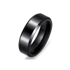 A men's black stainless steel ring featuring a wide band with a mirror-polished glossy surface and sleek, flat-angled beveled edges.